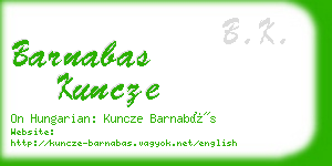 barnabas kuncze business card